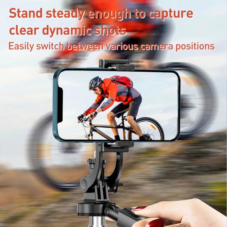 Lenovo Thinkplus H18B Flagship Stainless Steel Bluetooth Selfie Stick with Dual Fill Light, 1.8m(Black)