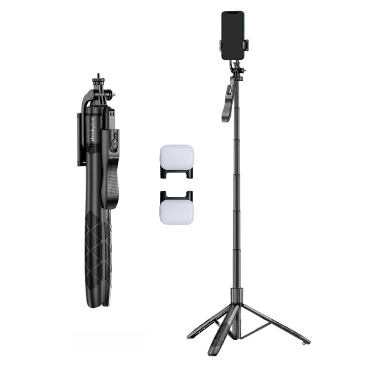 Lenovo Thinkplus H18L Premium Edition Aluminum Alloy Bluetooth Selfie Stick with Dual Fill Lights, 1.8m(Black)