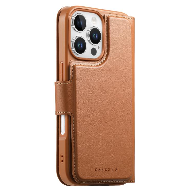 For iPhone 16 Pro Max CaseNeo Finger Grip Strap MagSafe Leather Phone Case(Brown)