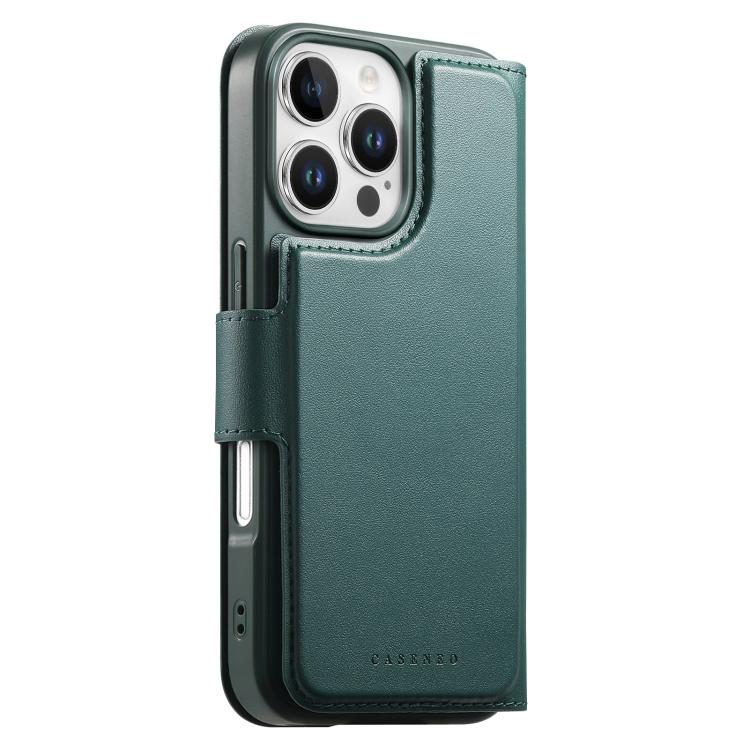 For iPhone 16 Pro Max CaseNeo Finger Grip Strap MagSafe Leather Phone Case(Green)