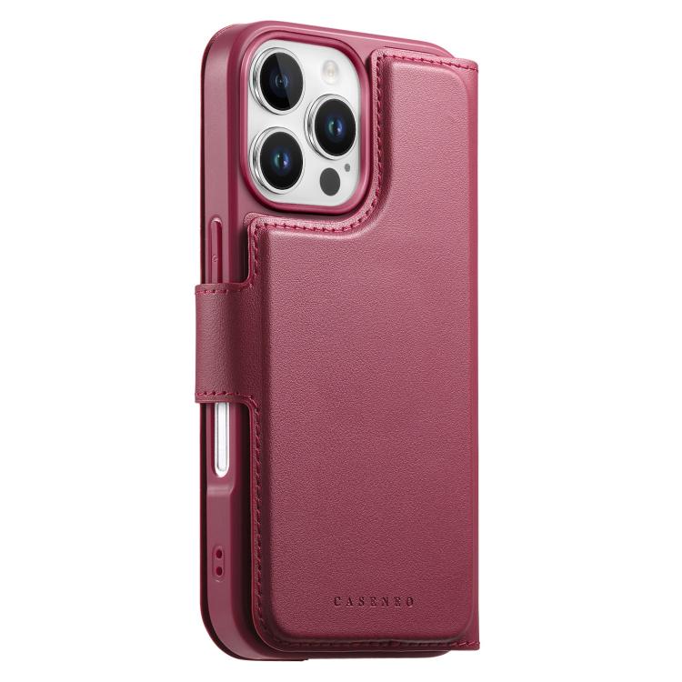For iPhone 16 Pro CaseNeo Finger Grip Strap MagSafe Leather Phone Case(Red)
