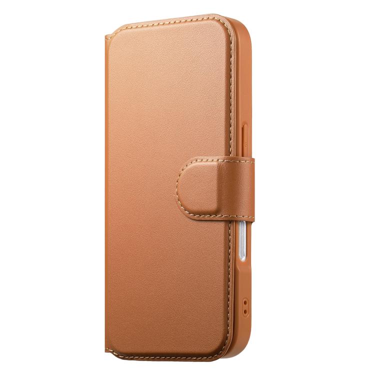 For iPhone 16 Plus CaseNeo Finger Grip Strap MagSafe Leather Phone Case(Brown)