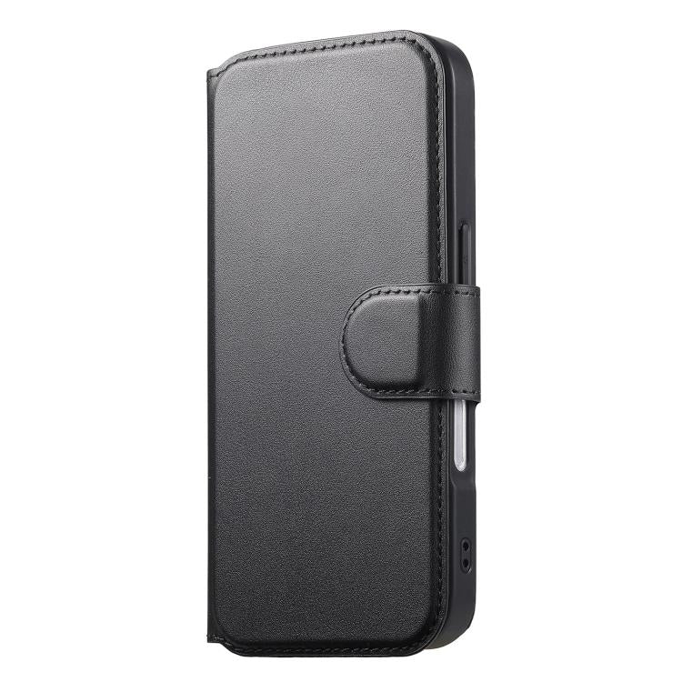 For iPhone 16 Plus CaseNeo Finger Grip Strap MagSafe Leather Phone Case(Black)