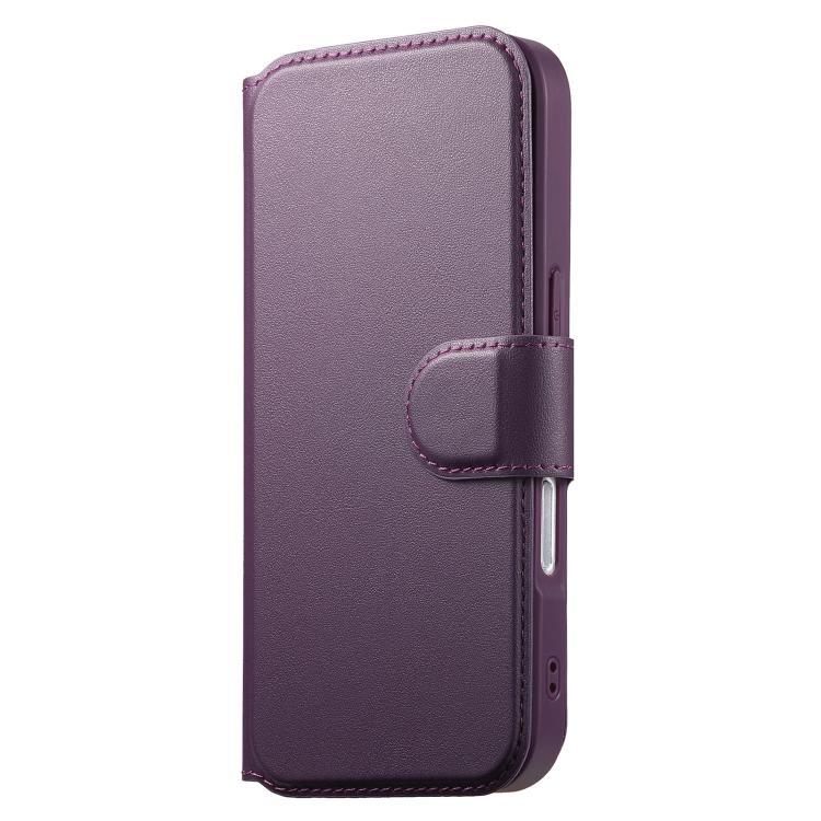 For iPhone 16 Plus CaseNeo Finger Grip Strap MagSafe Leather Phone Case(Purple)