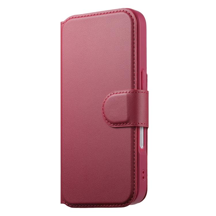 For iPhone 16 Plus CaseNeo Finger Grip Strap MagSafe Leather Phone Case(Red)