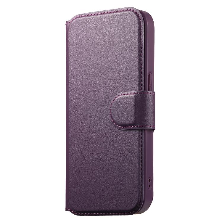 For iPhone 15 Pro CaseNeo Finger Grip Strap MagSafe Leather Phone Case(Purple)
