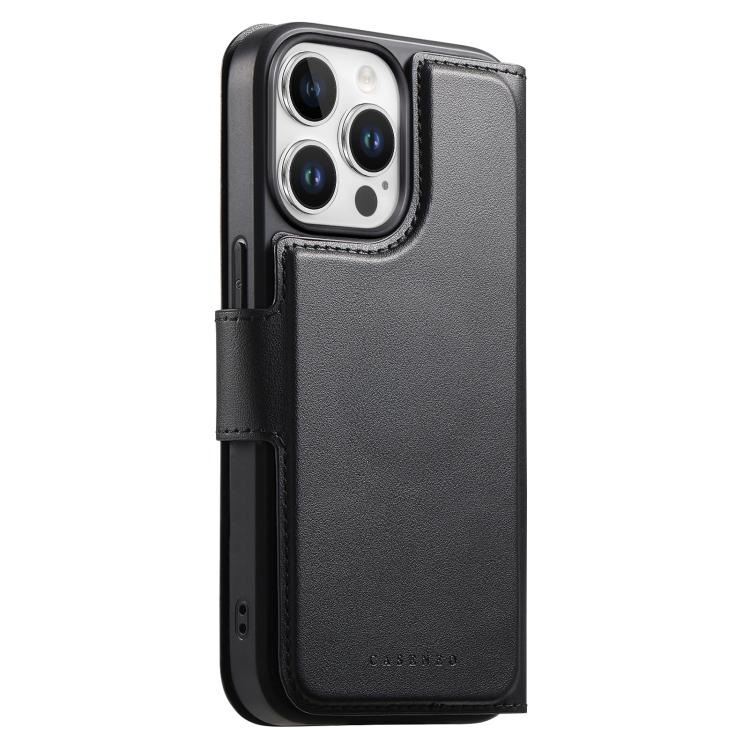 For iPhone 14 Pro CaseNeo Finger Grip Strap MagSafe Leather Phone Case(Black)