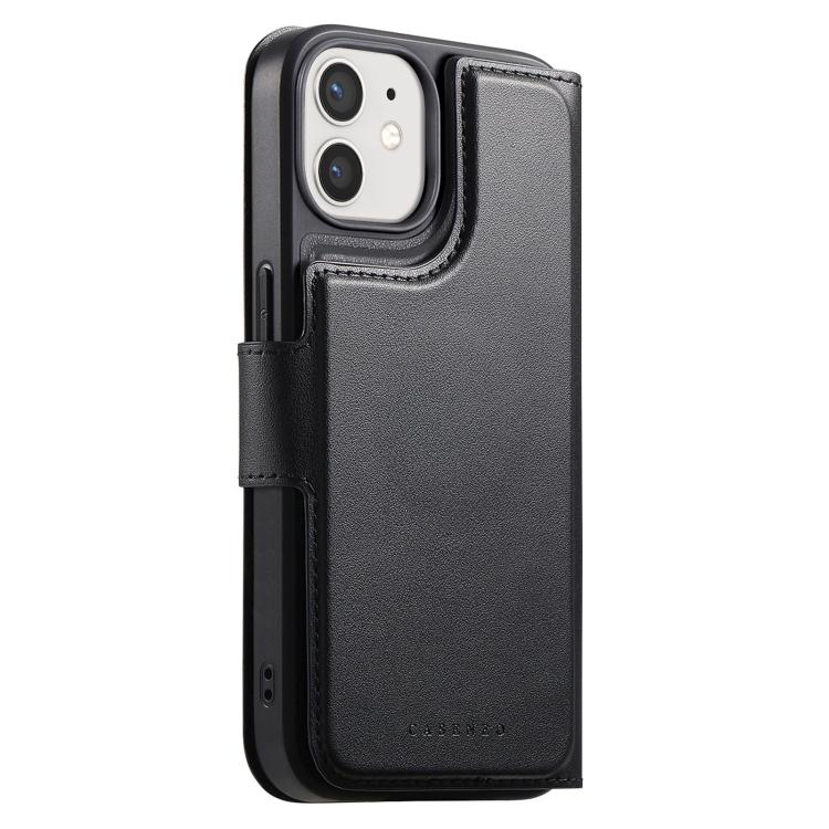 For iPhone 12 / 12 Pro CaseNeo Finger Grip Strap MagSafe Leather Phone Case(Black)