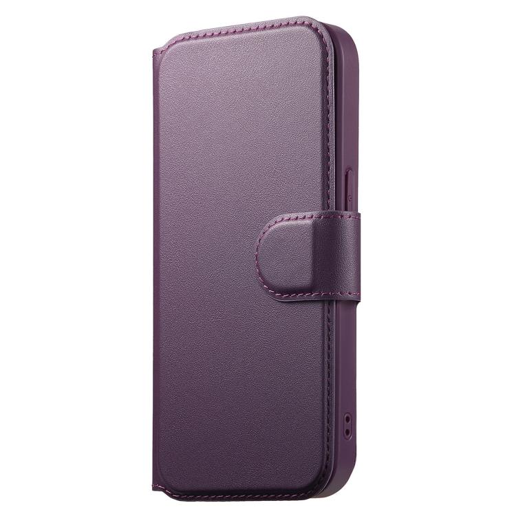 For iPhone 12 / 12 Pro CaseNeo Finger Grip Strap MagSafe Leather Phone Case(Purple)
