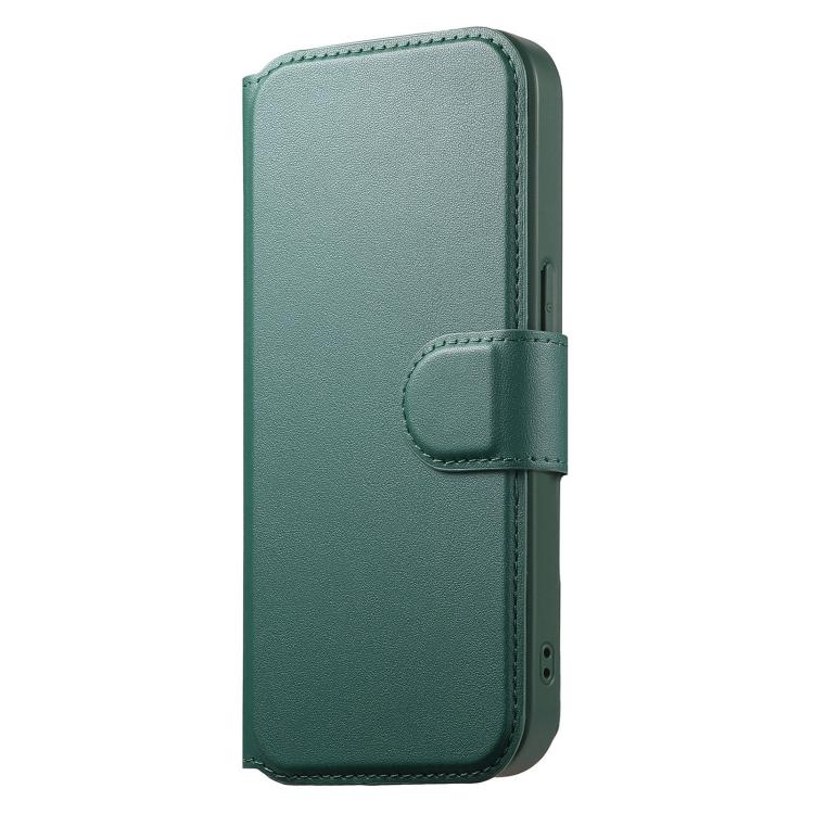 For iPhone 12 Pro Max CaseNeo Finger Grip Strap MagSafe Leather Phone Case(Green)