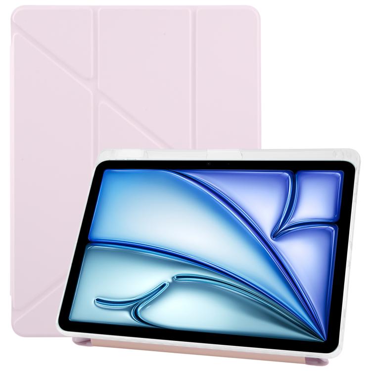 For iPad Air 11 2026 / 2025 / 2024 ZGA Genre Series Y-Fold Leather Tablet Case with Pen Slot(Pink)
