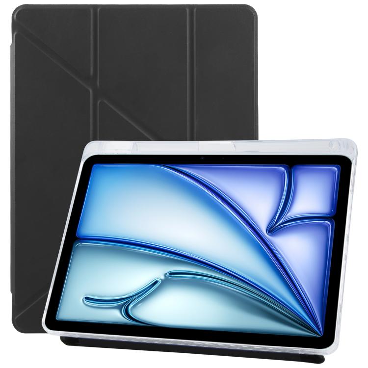 For iPad Air 13 2026 / 2025 / 2024 ZGA Genre Series Y-Fold Leather Tablet Case with Pen Slot(Black)