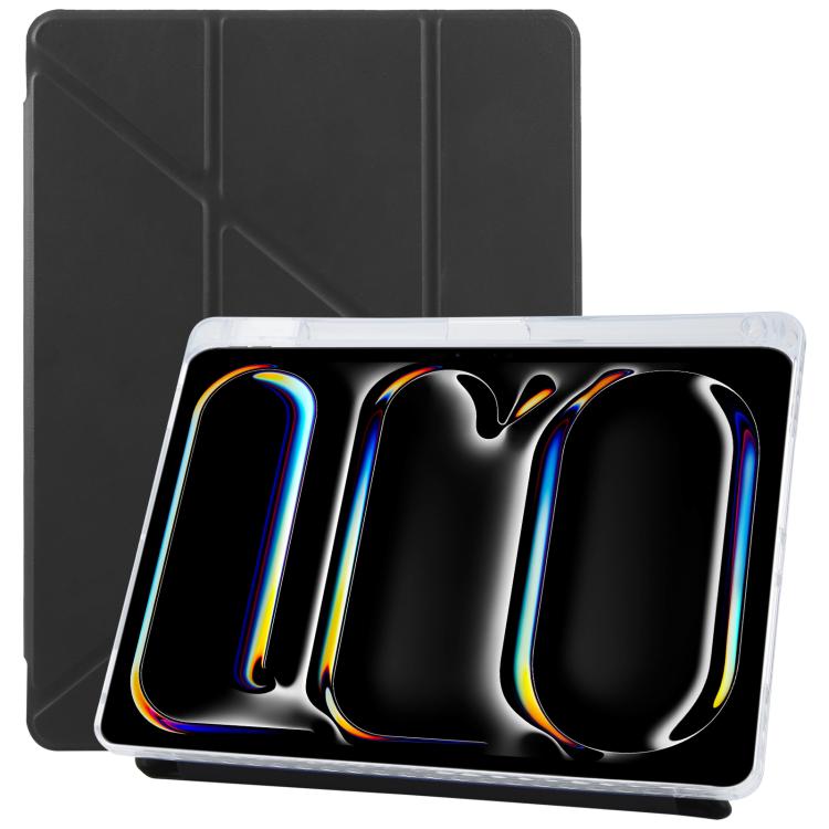 For iPad Pro 13 2025 / 2024 ZGA Genre Series Y-Fold Leather Tablet Case with Pen Slot(Black)