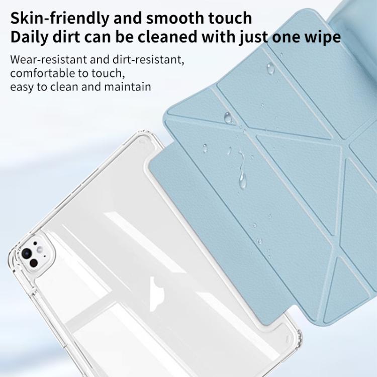 For iPad mini 6 / mini 2024 ZGA Genre Series Y-Fold Leather Tablet Case with Pen Slot(Blue)