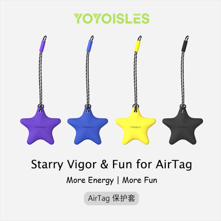 For AirTag 2nd Gen / AirTag 1st Gen YOYOISLES Air Stars Series EVA Keychain Locator Protective Case(Yellow)