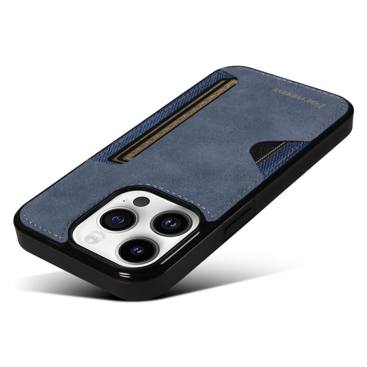 For iPhone 14 Pro Forwenw F5 Series Integrated Card Bag Phone Case(Blue)