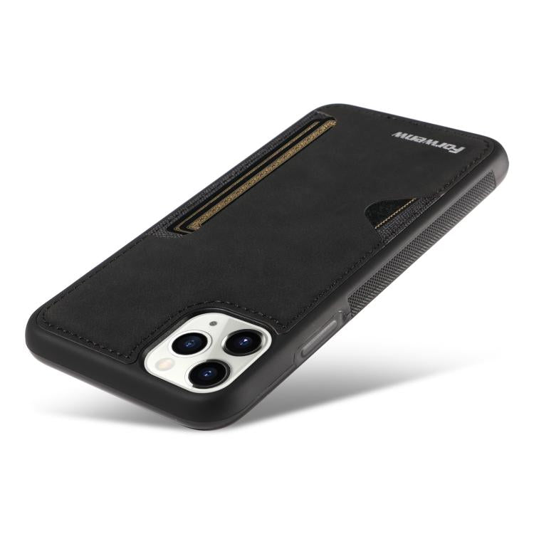 For iPhone 11 Pro Max Forwenw F5 Series Integrated Card Bag Phone Case(Black)