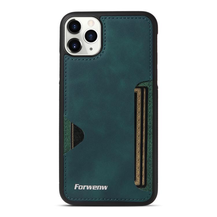 For iPhone 11 Pro Max Forwenw F5 Series Integrated Card Bag Phone Case(Green)