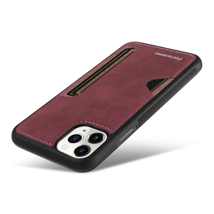 For iPhone 11 Pro Max Forwenw F5 Series Integrated Card Bag Phone Case(Red)