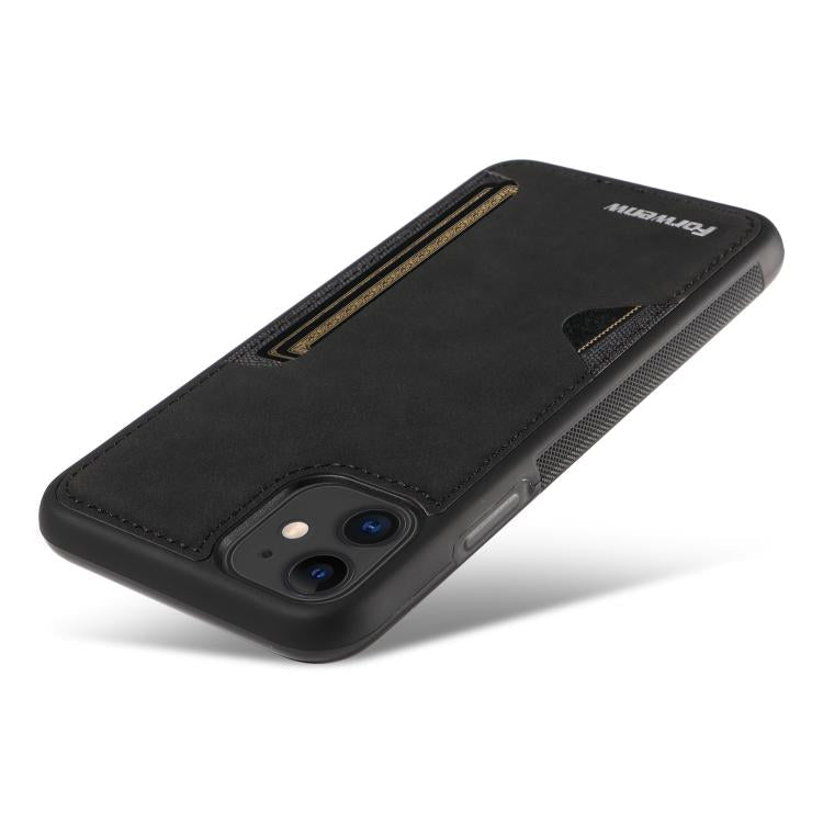 For iPhone 11 Forwenw F5 Series Integrated Card Bag Phone Case(Black)