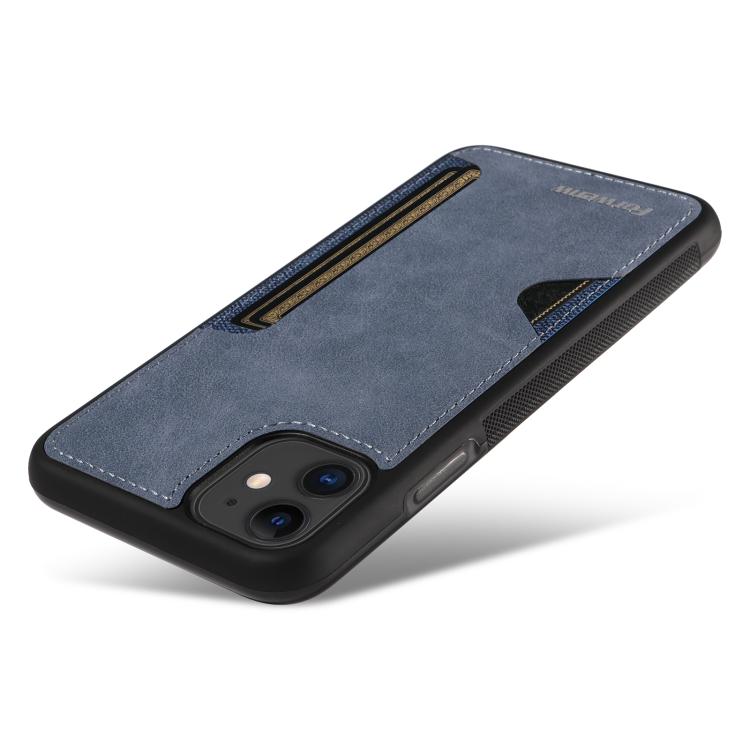 For iPhone 11 Forwenw F5 Series Integrated Card Bag Phone Case(Blue)