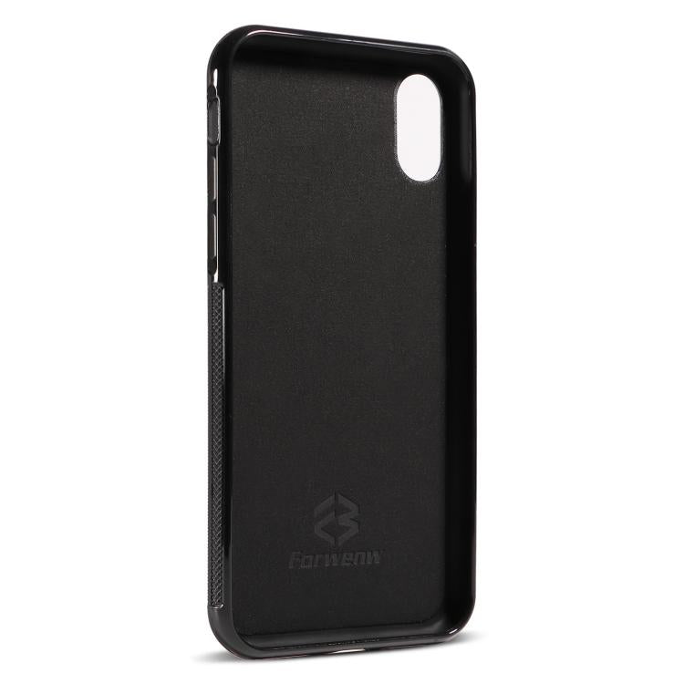 For iPhone X / XS Forwenw F5 Series Integrated Card Bag Phone Case(Red)