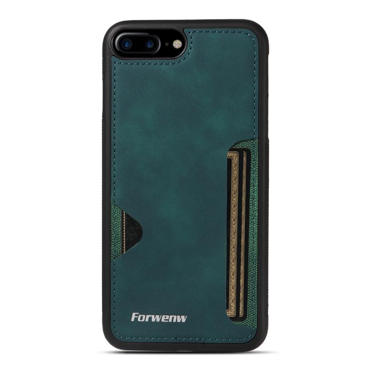 For iPhone 7 Plus / 8 Plus Forwenw F5 Series Integrated Card Bag Phone Case(Green)