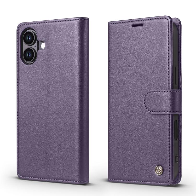 For iPhone 16 Plus Forwenw F6 Series RFID Leather Phone Case(Purple)