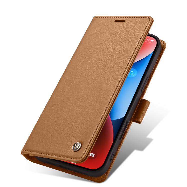 For iPhone 16 Forwenw F6 Series RFID Leather Phone Case(Brown)
