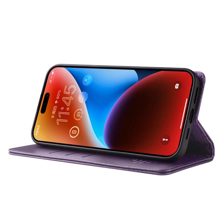 For iPhone 16 Forwenw F6 Series RFID Leather Phone Case(Purple)