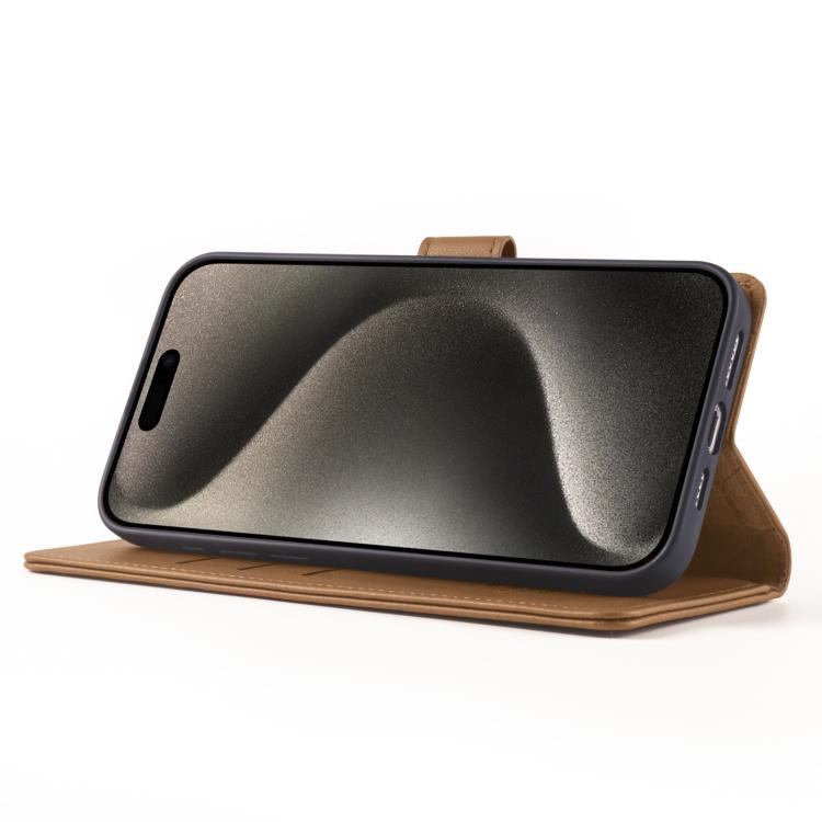 For iPhone 15 Pro Max Forwenw F6 Series RFID Leather Phone Case(Brown)