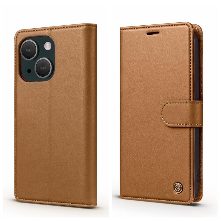 For iPhone 14 Plus Forwenw F6 Series RFID Leather Phone Case(Brown)