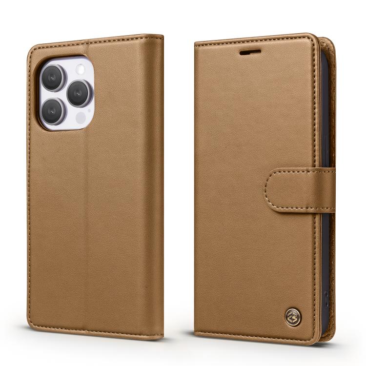 For iPhone 14 Pro Max Forwenw F6 Series RFID Leather Phone Case(Brown)