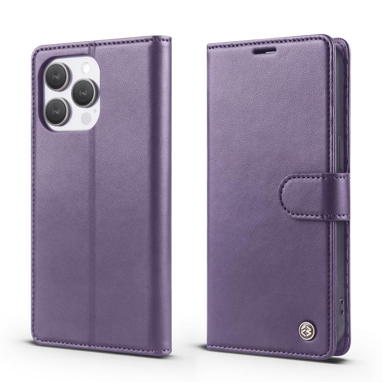 For iPhone 14 Pro Max Forwenw F6 Series RFID Leather Phone Case(Purple)