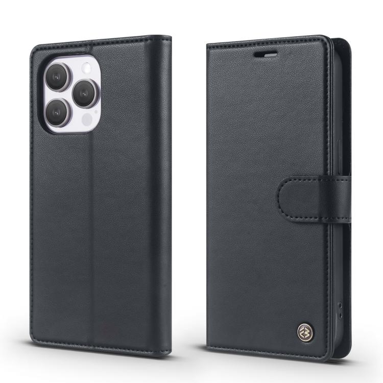 For iPhone 14 Pro Max Forwenw F6 Series RFID Leather Phone Case(Black)