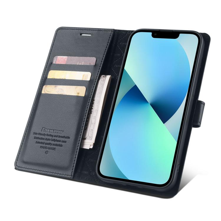 For iPhone 12 Pro Max Forwenw F6 Series RFID Leather Phone Case(Black)