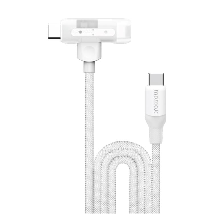 MOMAX DL56 1-Link Flow 60W Type-C to Type-C and 8 Pin Fast Charging Cable, Length:1.5m(White)