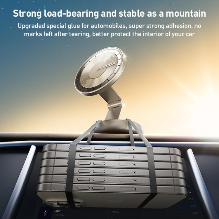 MOMAX CM30 Pac Mount Universal Transparent Magnetic Rotating Car Holder(Dark Grey)