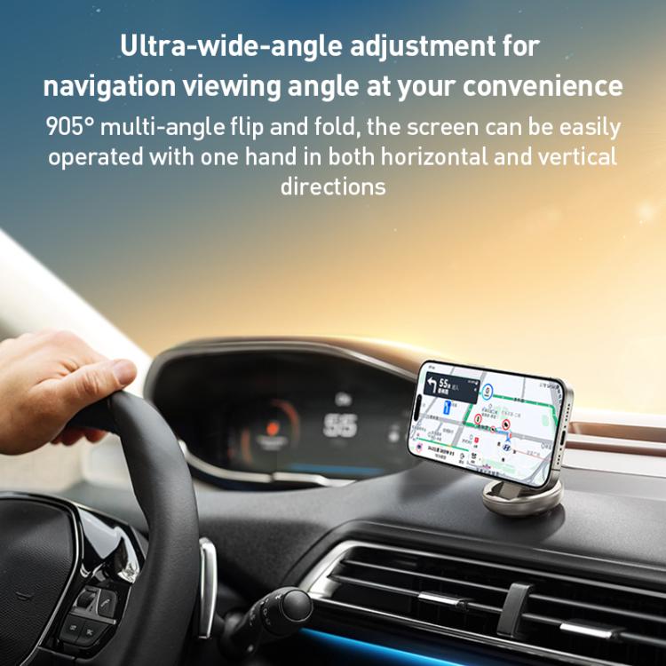 MOMAX CM30 Pac Mount Universal Transparent Magnetic Rotating Car Holder(Titanium Gold)