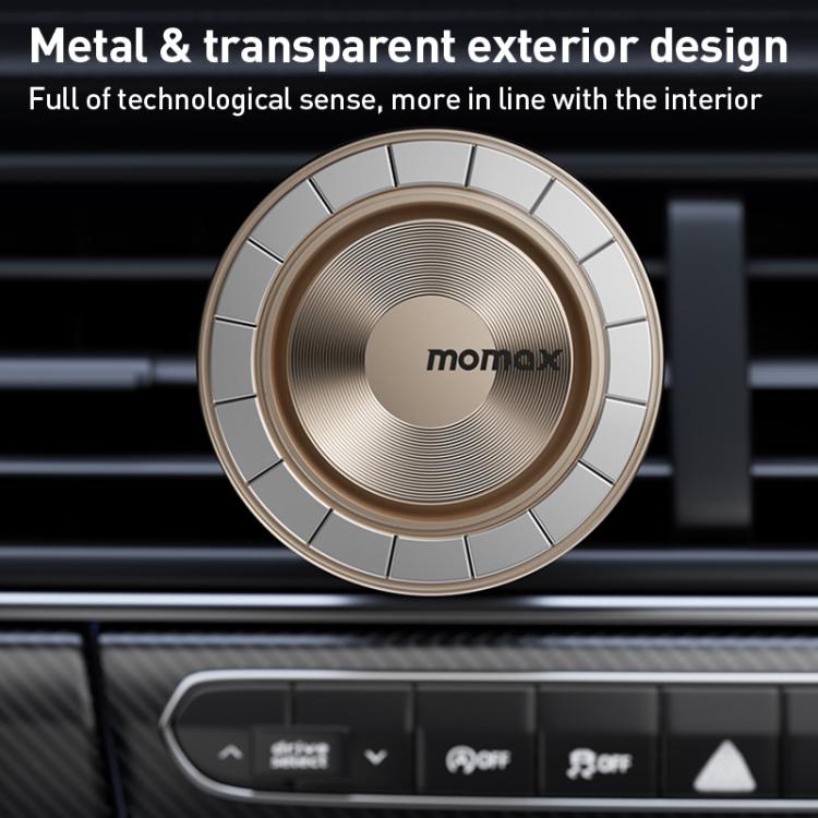 MOMAX CM35 1-Move Relaxaire Aluminum Alloy Magnetic Car Aromatherapy Holder(Dark Grey)
