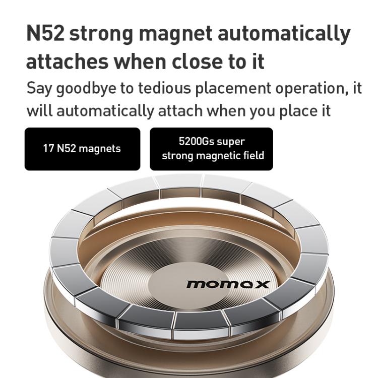 MOMAX CM35 1-Move Relaxaire Aluminum Alloy Magnetic Car Aromatherapy Holder(Titanium Gold)