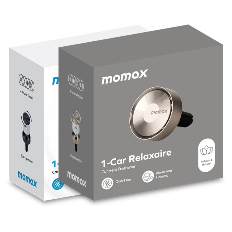 MOMAX CR12 1-Car Relaxaire Small Ring Aluminum Alloy Air Outlet Aromatherapy(Dark Grey)