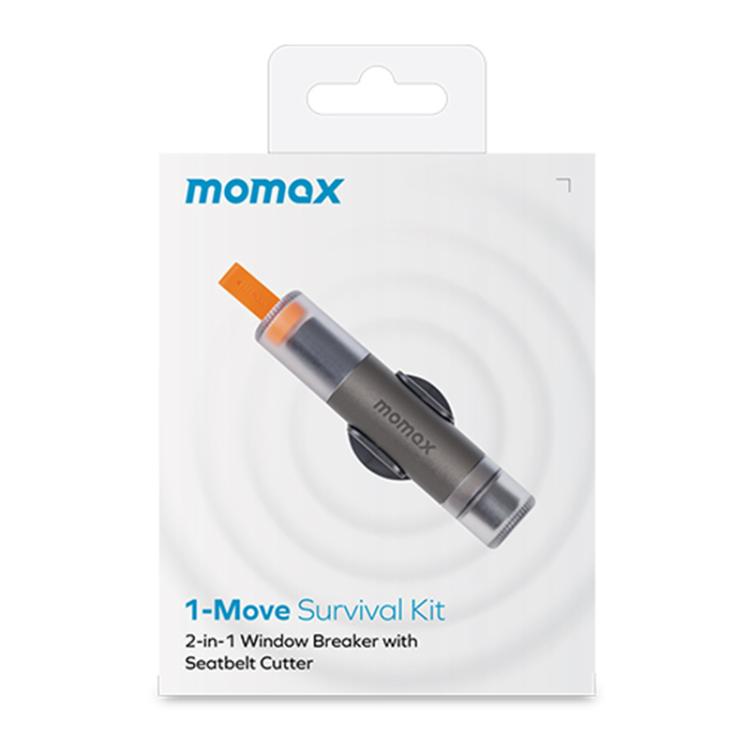 MOMAX CR11E 1-Move Portable 2 in 1 Car Seat Belt Cutter Emergency Safety Hammer(Grey)