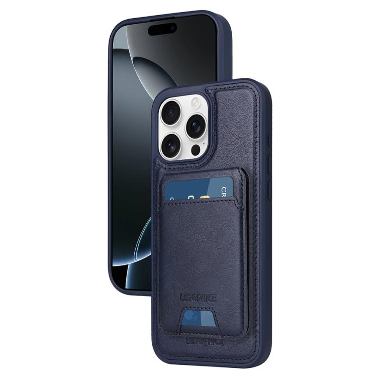 For iPhone 16 Pro Max BETOPNICE Vertical Flip Detachable MagSafe Wallet Phone Case(Blue)