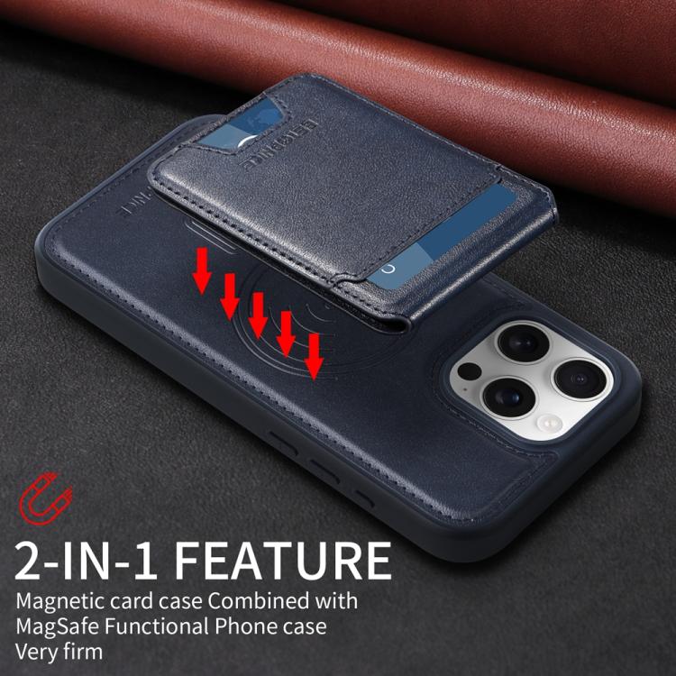 For iPhone 16 Pro Max BETOPNICE Vertical Flip Detachable MagSafe Wallet Phone Case(Blue)