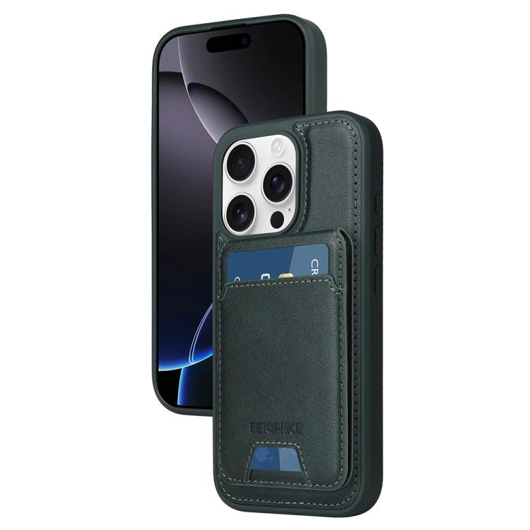 For iPhone 16 Pro BETOPNICE Vertical Flip Detachable MagSafe Wallet Phone Case(Green)