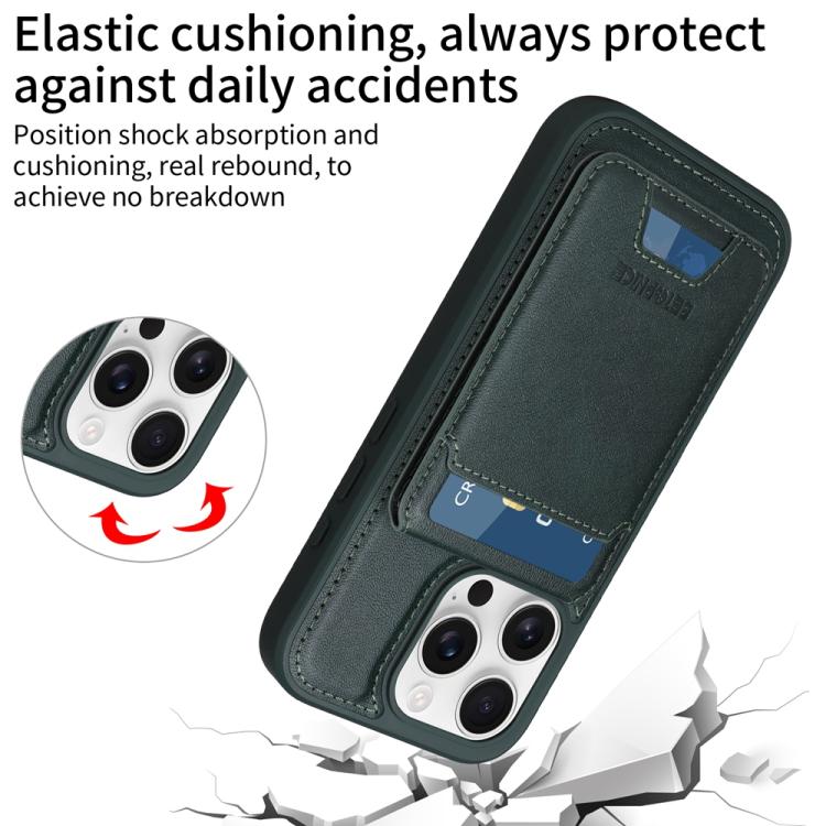 For iPhone 16 Pro BETOPNICE Vertical Flip Detachable MagSafe Wallet Phone Case(Green)