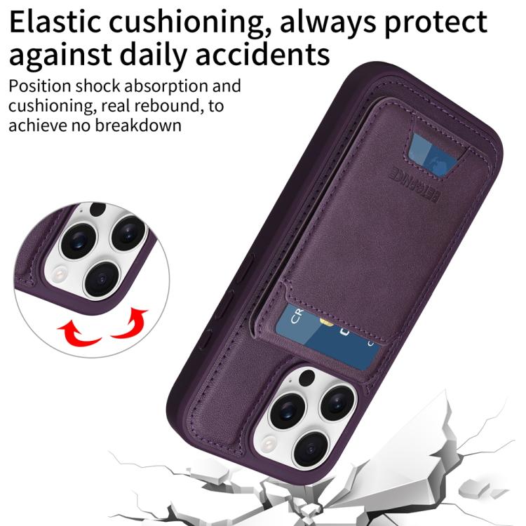 For iPhone 16 Pro BETOPNICE Vertical Flip Detachable MagSafe Wallet Phone Case(Purple)