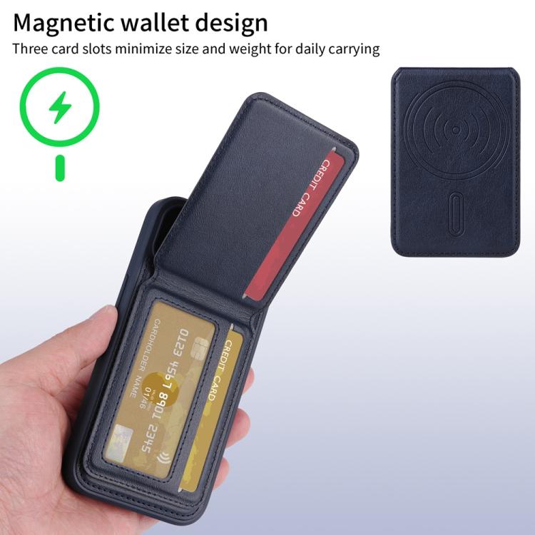 For iPhone 16 BETOPNICE Vertical Flip Detachable MagSafe Wallet Phone Case(Blue)