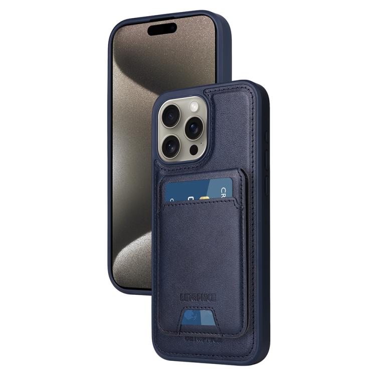 For iPhone 15 Pro Max BETOPNICE Vertical Flip Detachable MagSafe Wallet Phone Case(Blue)